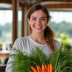 Portrait of Sophie Davies, Culinary Coordinator, talking with workshop participants.